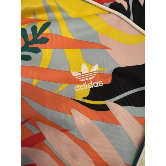 Adidas Originals Tropical Leaf Print Track Jacket Women’s L FH7991 Zip Pockets - Picture 4 of 7